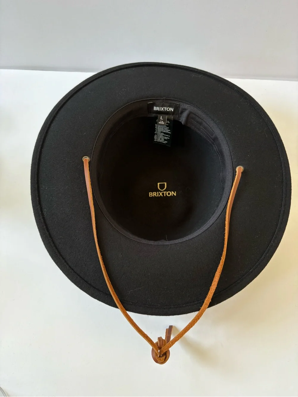 Brixton Tiller Wide Brim Felt Wool Fedora Hat Black Large Western Cowgirl Preppy